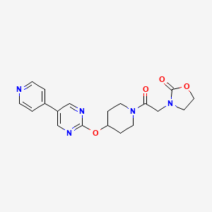 molecular formula C19H21N5O4 B6440461 3-[2-oxo-2-(4-{[5-(pyridin-4-yl)pyrimidin-2-yl]oxy}piperidin-1-yl)ethyl]-1,3-oxazolidin-2-one CAS No. 2549056-78-0