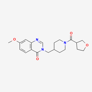 molecular formula C20H25N3O4 B6440503 7-methoxy-3-{[1-(oxolane-3-carbonyl)piperidin-4-yl]methyl}-3,4-dihydroquinazolin-4-one CAS No. 2549039-02-1