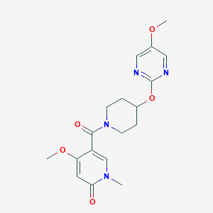 molecular formula C18H22N4O5 B6440539 4-methoxy-5-{4-[(5-methoxypyrimidin-2-yl)oxy]piperidine-1-carbonyl}-1-methyl-1,2-dihydropyridin-2-one CAS No. 2548999-45-5