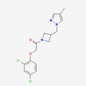 molecular formula C16H17Cl2N3O2 B6440558 2-(2,4-dichlorophenoxy)-1-{3-[(4-methyl-1H-pyrazol-1-yl)methyl]azetidin-1-yl}ethan-1-one CAS No. 2549019-65-8