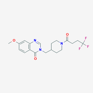 molecular formula C19H22F3N3O3 B6440566 7-methoxy-3-{[1-(4,4,4-trifluorobutanoyl)piperidin-4-yl]methyl}-3,4-dihydroquinazolin-4-one CAS No. 2548999-76-2
