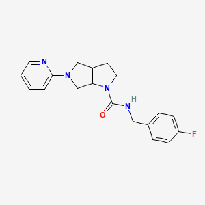 molecular formula C19H21FN4O B6440568 N-[(4-fluorophenyl)methyl]-5-(pyridin-2-yl)-octahydropyrrolo[3,4-b]pyrrole-1-carboxamide CAS No. 2549047-83-6
