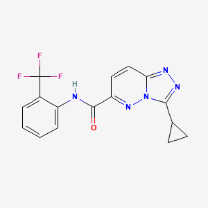 molecular formula C16H12F3N5O B6440574 3-cyclopropyl-N-[2-(trifluoromethyl)phenyl]-[1,2,4]triazolo[4,3-b]pyridazine-6-carboxamide CAS No. 2549039-47-4