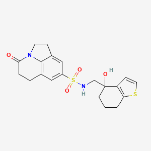 molecular formula C20H22N2O4S2 B6440587 N-[(4-hydroxy-4,5,6,7-tetrahydro-1-benzothiophen-4-yl)methyl]-11-oxo-1-azatricyclo[6.3.1.0^{4,12}]dodeca-4(12),5,7-triene-6-sulfonamide CAS No. 2549062-60-2