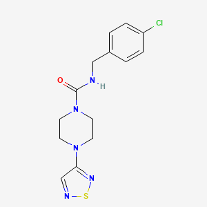molecular formula C14H16ClN5OS B6440592 N-[(4-chlorophenyl)methyl]-4-(1,2,5-thiadiazol-3-yl)piperazine-1-carboxamide CAS No. 2548978-45-4