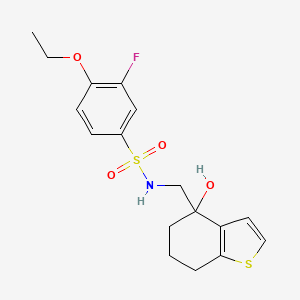 molecular formula C17H20FNO4S2 B6440634 4-ethoxy-3-fluoro-N-[(4-hydroxy-4,5,6,7-tetrahydro-1-benzothiophen-4-yl)methyl]benzene-1-sulfonamide CAS No. 2549028-65-9