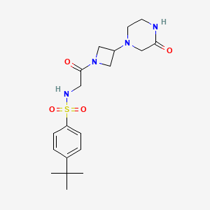 4-tert-butyl-N-{2-oxo-2-[3-(3-oxopiperazin-1-yl)azetidin-1-yl]ethyl}benzene-1-sulfonamide