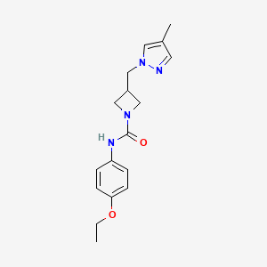 molecular formula C17H22N4O2 B6440668 N-(4-ethoxyphenyl)-3-[(4-methyl-1H-pyrazol-1-yl)methyl]azetidine-1-carboxamide CAS No. 2549064-39-1