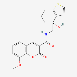 N-[(4-hydroxy-4,5,6,7-tetrahydro-1-benzothiophen-4-yl)methyl]-8-methoxy-2-oxo-2H-chromene-3-carboxamide