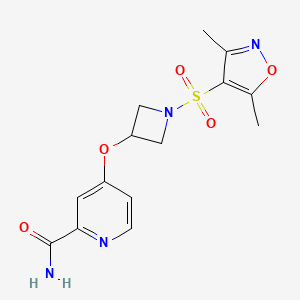 molecular formula C14H16N4O5S B6440702 4-({1-[(3,5-dimethyl-1,2-oxazol-4-yl)sulfonyl]azetidin-3-yl}oxy)pyridine-2-carboxamide CAS No. 2549003-35-0