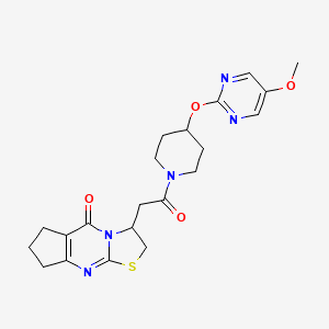molecular formula C21H25N5O4S B6440749 12-(2-{4-[(5-methoxypyrimidin-2-yl)oxy]piperidin-1-yl}-2-oxoethyl)-10-thia-1,8-diazatricyclo[7.3.0.0^{3,7}]dodeca-3(7),8-dien-2-one CAS No. 2549009-72-3