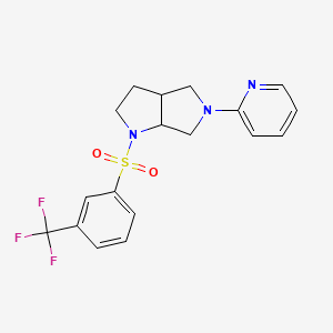 molecular formula C18H18F3N3O2S B6440773 2-{1-[3-(trifluoromethyl)benzenesulfonyl]-octahydropyrrolo[2,3-c]pyrrol-5-yl}pyridine CAS No. 2549015-14-5