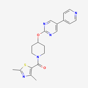 molecular formula C20H21N5O2S B6440810 2-{[1-(2,4-dimethyl-1,3-thiazole-5-carbonyl)piperidin-4-yl]oxy}-5-(pyridin-4-yl)pyrimidine CAS No. 2549010-27-5