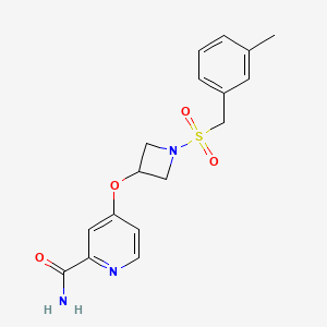 molecular formula C17H19N3O4S B6440813 4-({1-[(3-methylphenyl)methanesulfonyl]azetidin-3-yl}oxy)pyridine-2-carboxamide CAS No. 2548989-30-4