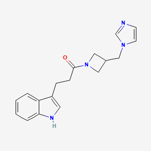 molecular formula C18H20N4O B6440814 1-{3-[(1H-imidazol-1-yl)methyl]azetidin-1-yl}-3-(1H-indol-3-yl)propan-1-one CAS No. 2548989-37-1