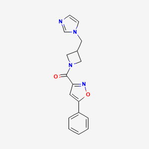 molecular formula C17H16N4O2 B6440815 3-{3-[(1H-imidazol-1-yl)methyl]azetidine-1-carbonyl}-5-phenyl-1,2-oxazole CAS No. 2549028-73-9