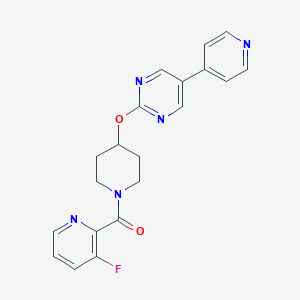 molecular formula C20H18FN5O2 B6440825 2-{[1-(3-fluoropyridine-2-carbonyl)piperidin-4-yl]oxy}-5-(pyridin-4-yl)pyrimidine CAS No. 2549033-24-9