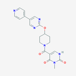 molecular formula C20H20N6O4 B6440849 3-methyl-5-(4-{[5-(pyridin-4-yl)pyrimidin-2-yl]oxy}piperidine-1-carbonyl)-1,2,3,4-tetrahydropyrimidine-2,4-dione CAS No. 2548975-47-7