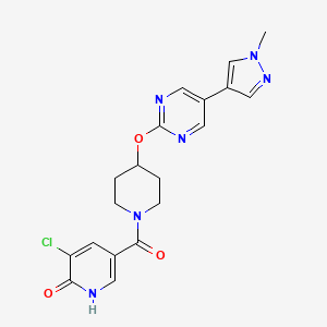molecular formula C19H19ClN6O3 B6440852 3-chloro-5-(4-{[5-(1-methyl-1H-pyrazol-4-yl)pyrimidin-2-yl]oxy}piperidine-1-carbonyl)pyridin-2-ol CAS No. 2549065-71-4