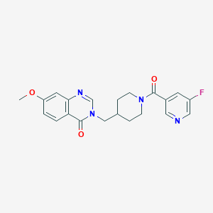 molecular formula C21H21FN4O3 B6440862 3-{[1-(5-fluoropyridine-3-carbonyl)piperidin-4-yl]methyl}-7-methoxy-3,4-dihydroquinazolin-4-one CAS No. 2549065-78-1