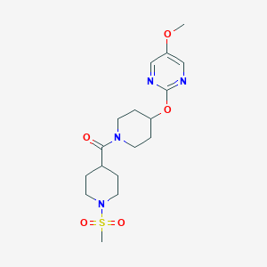 molecular formula C17H26N4O5S B6440867 2-{[1-(1-methanesulfonylpiperidine-4-carbonyl)piperidin-4-yl]oxy}-5-methoxypyrimidine CAS No. 2549029-31-2
