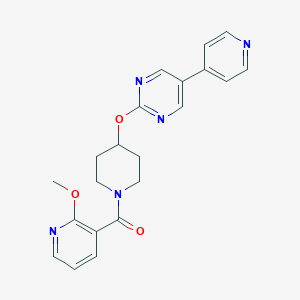 molecular formula C21H21N5O3 B6440874 2-{[1-(2-methoxypyridine-3-carbonyl)piperidin-4-yl]oxy}-5-(pyridin-4-yl)pyrimidine CAS No. 2549014-39-1