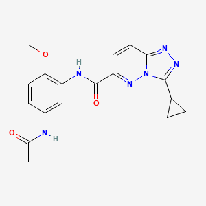 molecular formula C18H18N6O3 B6440879 3-cyclopropyl-N-(5-acetamido-2-methoxyphenyl)-[1,2,4]triazolo[4,3-b]pyridazine-6-carboxamide CAS No. 2549053-75-8