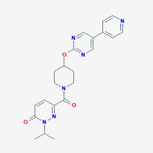 molecular formula C22H24N6O3 B6440883 2-(propan-2-yl)-6-(4-{[5-(pyridin-4-yl)pyrimidin-2-yl]oxy}piperidine-1-carbonyl)-2,3-dihydropyridazin-3-one CAS No. 2548978-44-3
