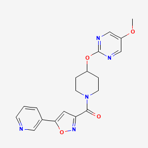 molecular formula C19H19N5O4 B6440888 5-methoxy-2-({1-[5-(pyridin-3-yl)-1,2-oxazole-3-carbonyl]piperidin-4-yl}oxy)pyrimidine CAS No. 2549017-54-9