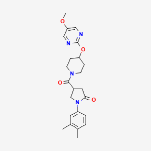 molecular formula C23H28N4O4 B6440893 1-(3,4-dimethylphenyl)-4-{4-[(5-methoxypyrimidin-2-yl)oxy]piperidine-1-carbonyl}pyrrolidin-2-one CAS No. 2548980-19-2