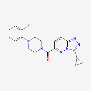 molecular formula C19H19FN6O B6440895 1-{3-cyclopropyl-[1,2,4]triazolo[4,3-b]pyridazine-6-carbonyl}-4-(2-fluorophenyl)piperazine CAS No. 2548975-72-8