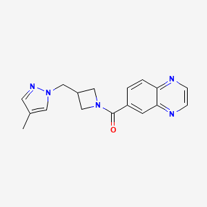 molecular formula C17H17N5O B6440904 6-{3-[(4-methyl-1H-pyrazol-1-yl)methyl]azetidine-1-carbonyl}quinoxaline CAS No. 2549007-99-8