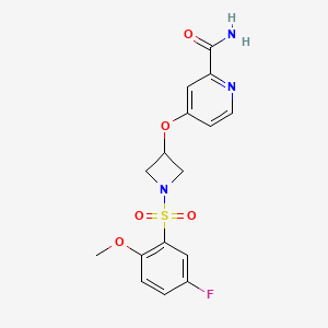 molecular formula C16H16FN3O5S B6440933 4-{[1-(5-fluoro-2-methoxybenzenesulfonyl)azetidin-3-yl]oxy}pyridine-2-carboxamide CAS No. 2549065-28-1