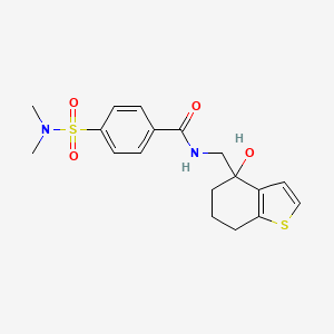 molecular formula C18H22N2O4S2 B6440946 4-(dimethylsulfamoyl)-N-[(4-hydroxy-4,5,6,7-tetrahydro-1-benzothiophen-4-yl)methyl]benzamide CAS No. 2548978-52-3