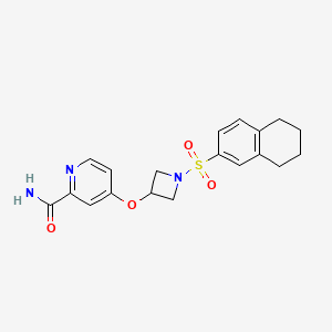 molecular formula C19H21N3O4S B6440966 4-{[1-(5,6,7,8-tetrahydronaphthalene-2-sulfonyl)azetidin-3-yl]oxy}pyridine-2-carboxamide CAS No. 2549014-20-0