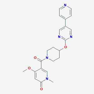 molecular formula C22H23N5O4 B6440968 4-methoxy-1-methyl-5-(4-{[5-(pyridin-4-yl)pyrimidin-2-yl]oxy}piperidine-1-carbonyl)-1,2-dihydropyridin-2-one CAS No. 2549040-44-8