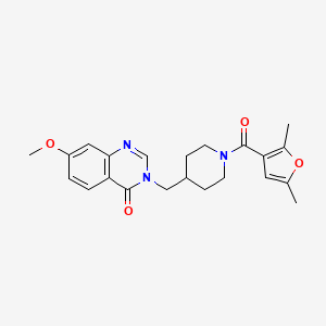 3-{[1-(2,5-dimethylfuran-3-carbonyl)piperidin-4-yl]methyl}-7-methoxy-3,4-dihydroquinazolin-4-one