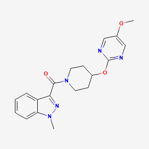 molecular formula C19H21N5O3 B6440979 3-{4-[(5-methoxypyrimidin-2-yl)oxy]piperidine-1-carbonyl}-1-methyl-1H-indazole CAS No. 2549066-45-5