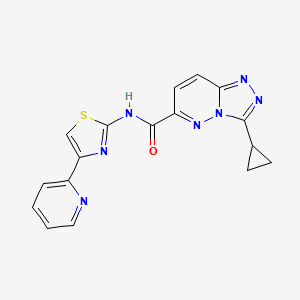 molecular formula C17H13N7OS B6440995 3-cyclopropyl-N-[4-(pyridin-2-yl)-1,3-thiazol-2-yl]-[1,2,4]triazolo[4,3-b]pyridazine-6-carboxamide CAS No. 2549026-42-6