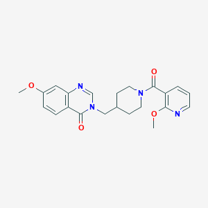 7-methoxy-3-{[1-(2-methoxypyridine-3-carbonyl)piperidin-4-yl]methyl}-3,4-dihydroquinazolin-4-one
