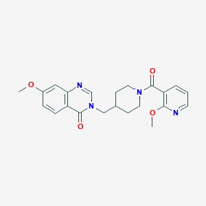 molecular formula C22H24N4O4 B6441018 7-methoxy-3-{[1-(2-methoxypyridine-3-carbonyl)piperidin-4-yl]methyl}-3,4-dihydroquinazolin-4-one CAS No. 2548998-30-5