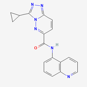 molecular formula C18H14N6O B6441039 3-cyclopropyl-N-(quinolin-5-yl)-[1,2,4]triazolo[4,3-b]pyridazine-6-carboxamide CAS No. 2549031-22-1