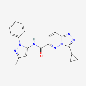 molecular formula C19H17N7O B6441064 3-cyclopropyl-N-(3-methyl-1-phenyl-1H-pyrazol-5-yl)-[1,2,4]triazolo[4,3-b]pyridazine-6-carboxamide CAS No. 2549033-77-2