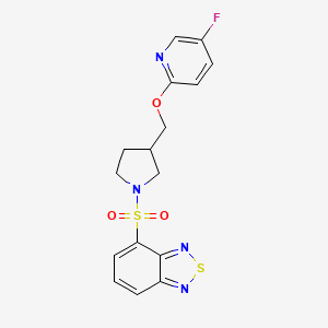 molecular formula C16H15FN4O3S2 B6441092 4-[(3-{[(5-fluoropyridin-2-yl)oxy]methyl}pyrrolidin-1-yl)sulfonyl]-2,1,3-benzothiadiazole CAS No. 2549026-94-8