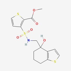 molecular formula C15H17NO5S3 B6441099 methyl 3-{[(4-hydroxy-4,5,6,7-tetrahydro-1-benzothiophen-4-yl)methyl]sulfamoyl}thiophene-2-carboxylate CAS No. 2549015-37-2