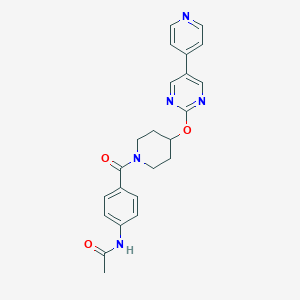 N-[4-(4-{[5-(pyridin-4-yl)pyrimidin-2-yl]oxy}piperidine-1-carbonyl)phenyl]acetamide