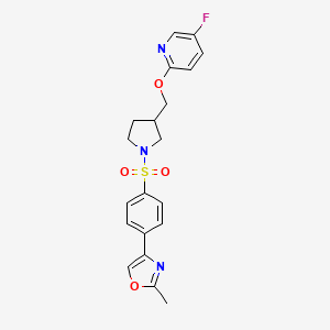 molecular formula C20H20FN3O4S B6441169 5-fluoro-2-({1-[4-(2-methyl-1,3-oxazol-4-yl)benzenesulfonyl]pyrrolidin-3-yl}methoxy)pyridine CAS No. 2549032-86-0