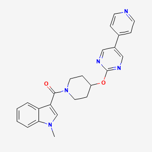 molecular formula C24H23N5O2 B6441179 1-methyl-3-(4-{[5-(pyridin-4-yl)pyrimidin-2-yl]oxy}piperidine-1-carbonyl)-1H-indole CAS No. 2548996-63-8