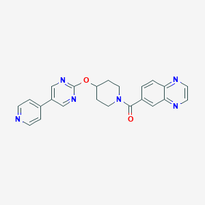 molecular formula C23H20N6O2 B6441197 6-(4-{[5-(pyridin-4-yl)pyrimidin-2-yl]oxy}piperidine-1-carbonyl)quinoxaline CAS No. 2549051-17-2