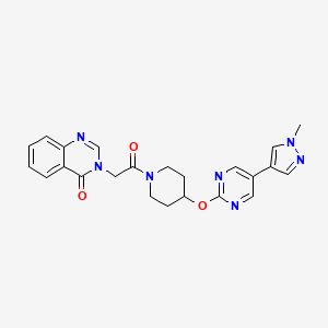 molecular formula C23H23N7O3 B6441201 3-[2-(4-{[5-(1-methyl-1H-pyrazol-4-yl)pyrimidin-2-yl]oxy}piperidin-1-yl)-2-oxoethyl]-3,4-dihydroquinazolin-4-one CAS No. 2549022-87-7